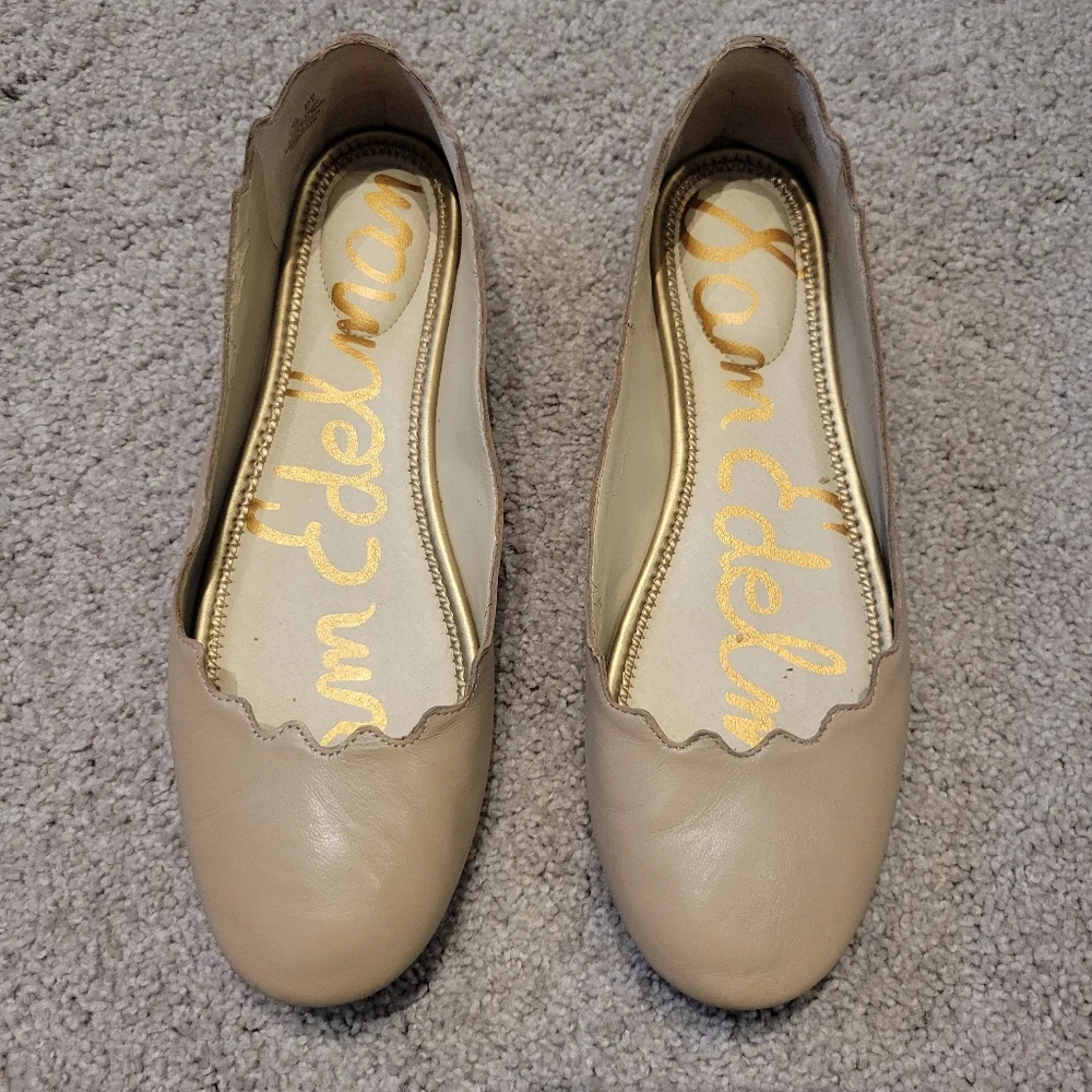 Sam Edelman Finnegan Leather Scalloped Edge Ballet Flats